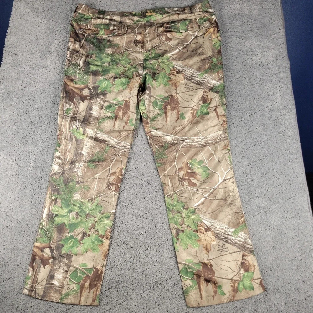 Realtree Pants Mens 2XL Camo Xtra Green Straight Leg Lightweight Hunting